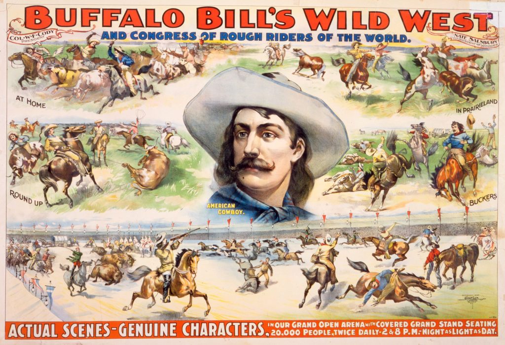 Ancienne affiche du Wild West de Buffalo Bill