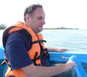 David à bord d'un bateau