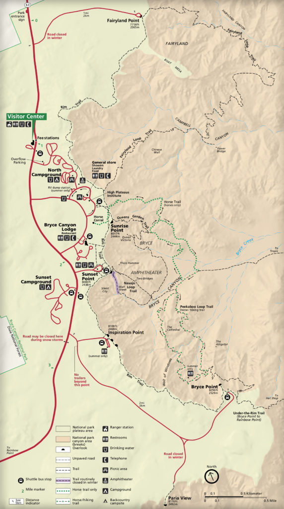 Plan d'accès à Bryce Canyon