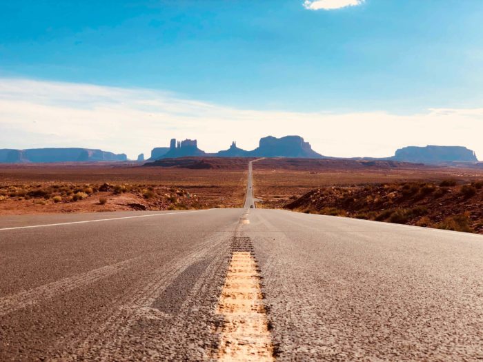 La route 163 et sa vue sur Monument Valley